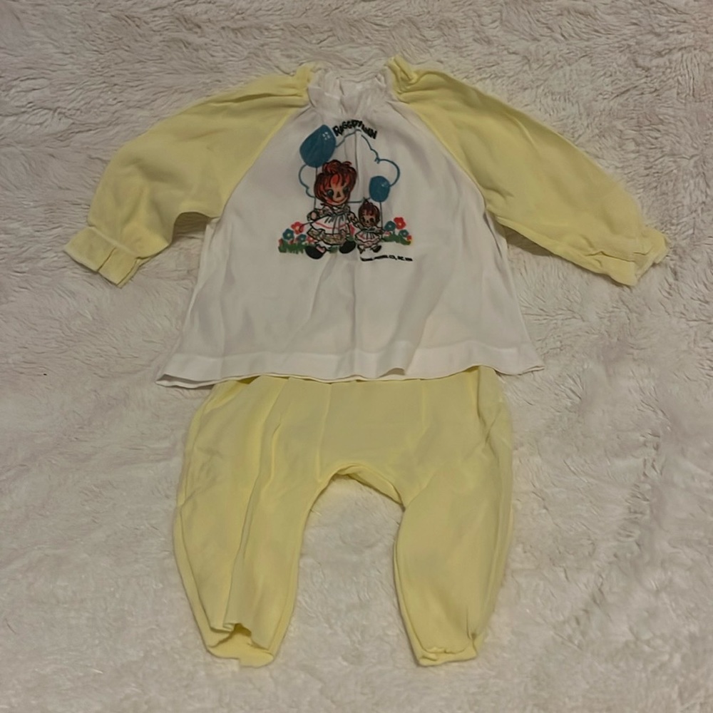 Raggedy Ann small doll shirt / pants outfit.